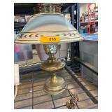 Brass Table Lamp with Painted Shade