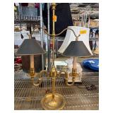 Brass-Finished Double-Arm Table Lamp