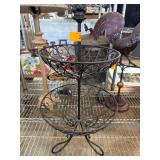 Two-Tier Metal Wire Basket Stand