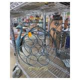 Metal Peacock Wine Rack with Decorative Detailing