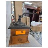 Vintage Manual Coffee Grinder with Cast Iron Top