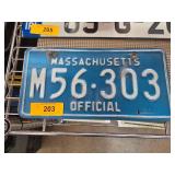 Massachusetts Official License Plate