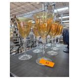 8 Pier 1 Amber-Colored Glass Goblets