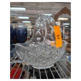 Lead Crystal Basket with Hand-Cut Detail