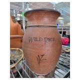 Stoneware Wild Rice Jar with Decorative Markings