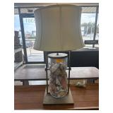 Table Lamp With Shell-Filled Glass Base