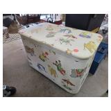 Circus-Themed Storage Chest with Hinged Lid