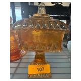 Amber Glass Wedding Cake Box on Pedestal