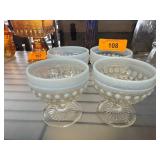 Four Clear Glass Compote Dishes