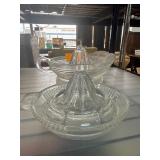 Clear Glass Juicers with Ribbed Design
