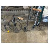 Three Decorative Metal Bicycles