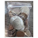 Foreign Coins in Clear Plastic Bag