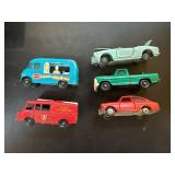 Five Matchbox Cars by Lesney