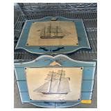 Two Nautical Wooden Wall Plaques