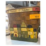Handcrafted Wooden Basket with Painted Scenes