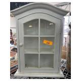 White Wooden Wall-Mount Cabinet with Glass Door