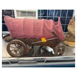 Wooden Replica Covered Wagon with Fabric Cover