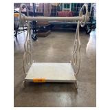 White Metal Scrollwork Towel Rack