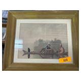 Framed Print of Figures in Canoe