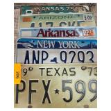 Five Vintage License Plates