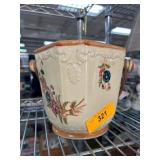 Japanese Floral Handled Ceramic Vessel Biscuit Jar