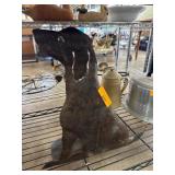 Metal Dog Silhouette Statue in Rust Finish