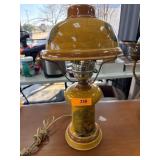 Yellow Ceramic Table Lamp with Ship Motif