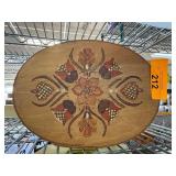 Decorative Wooden Oval Box With Floral Motif