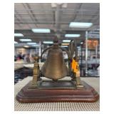 Decorative Brass Bell on Wooden Base