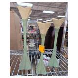 Three Solid Iron Decorative Tulip Candleholders