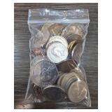 Mixed World Coins in Bag