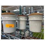Three Ceramic Canisters with Lids