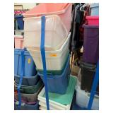 Stacked Plastic Storage Totes Assortment