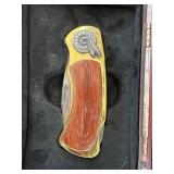 Folding Knife with Brass, Wood, and Decorative Acc