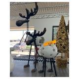 Two Reindeer Figurines with Red Scarves