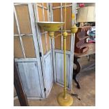 Mid-Century Yellow Floor Lamp with Dual Shades