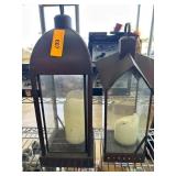 Metal Framed Lanterns with Candles