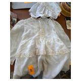 White Baby Dress With Matching Bonnet