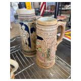 Ceramic Beer Steins with Relief Designs