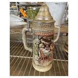 German Beer Stein With Pewter Lid
