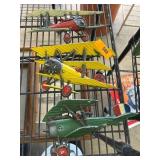 Homco Set of 3 Cast Metal Biplane Wall Hangings