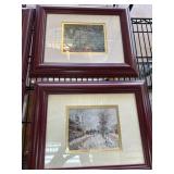 Framed Van Gogh and Winter Landscape Prints