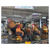 Painted Rooster Figurines Collection