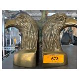 Brass Eagle Head Bookends