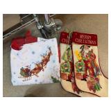 Festive Tree Skirt and Christmas Stockings Set