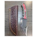 Fixed-Blade Knife with Leather Sheath