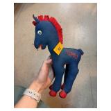 Blue Fabric Horse with SMU Embroidery