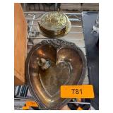 Silver plate Heart Tray, Brass Coasters, ï¿½Ceramic