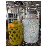 Decorative Ceramic Jar Set with Lattice and Floral