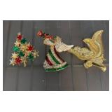 Three Angel and Star Brooches